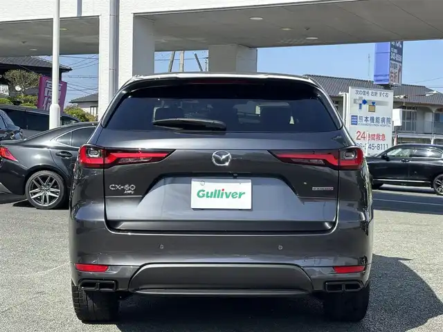 マツダ ＣＸ－６０ XD HV エクスクルーシブスポーツ 熊本県 2022(令4)年 3.2万km マシーングレープレミアムM ワンオーナー/BOSEプレミアムサウンド/ナビ機能付き純正ディスプレイオーディオ/【フルセグTV/Bluetooth/USB]/全周囲モニター/バックカメラ/ヘットアップディスプレイ/衝突軽減システム/レーダークルーズコントロール/レーンキープアシスト/ダウンヒルアシストコントロール/コーナーセンサー/レザーシート/前席パワーシート/前席シートヒーター/前席エアシート/電動リアゲート/純正20インチアルミホイール/オートLEDライト/オートマチックハイビーム/ビルトインETC/ドライブレコーダー/AC100V充電/横滑り防止装置/盗難防止装置/3列シート/純正フロアマット/ダブル＋サイドエアバック/プッシュスタート/スマートキー/スペアキー/取扱説明書/保証書