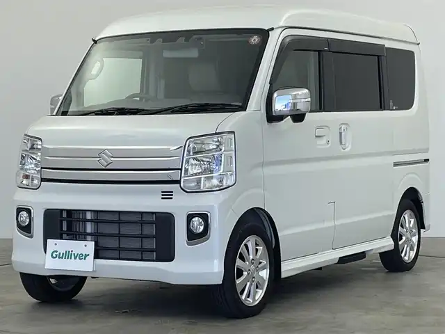 スズキ エブリィ ワゴン PZターボ スペシャル 群馬県 2023(令5)年 0.5万km パールホワイト 禁煙車　社外ナビ　バックカメラ　Bluetooth　フルセグ　両側パワースライドドア　衝突軽減システム　シートヒーター　オートマチックハイビーム　コーナーセンサー　横滑り防止装置　アイドリングストップ　プッシュスタート　スマートキー