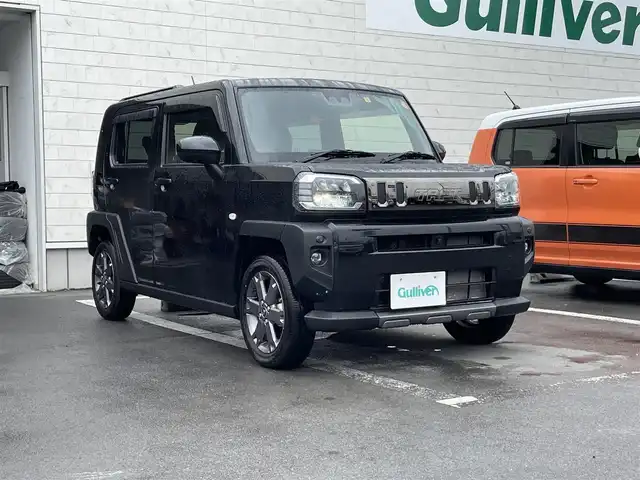 ダイハツ タフト G ダーククロムベンチャー 静岡県 2023(令5)年 1.8万km ブラックマイカメタリック /ワンオーナー//ディスプレイオーディオ/地デジTV//Bluetooth//バック/全周囲カメラ//スマートアシストIII//LEDヘッドライト//フロントシートヒーター//純正15インチAW//ガラスルーフ//スマートキー//スペアキー//ETC//保証書//取説