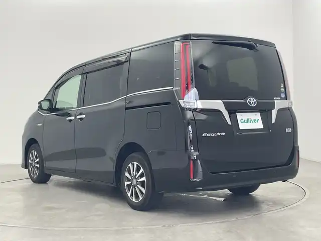 トヨタ エスクァイア ハイブリッド Gi 群馬県 2020(令2)年 3.8万km ブラック 純正9型ナビ 純正12.1型後席モニター バックカメラ ビルトインETC レザーシート シートヒーター ウッドコンビステアリング 両側電動スライドドア 衝突被害軽減ブレーキ LEDライト 禁煙車