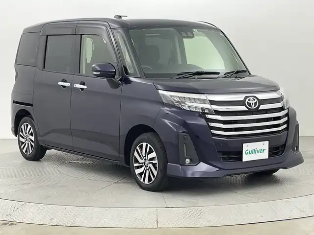 トヨタ ルーミー カスタムG 新潟県 2021(令3)年 2.5万km クールバイオレットクリスタルシャイン ４WD/スマートアシスト/両側パワースライドドア/レーダークルーズコントロール/HIDオートライト/純正14インチアルミホイール付/アイドリングストップ/電動格納ミラー/電動パーキングブレーキ/オートブレーキホールド/スペアキー/スマートキー