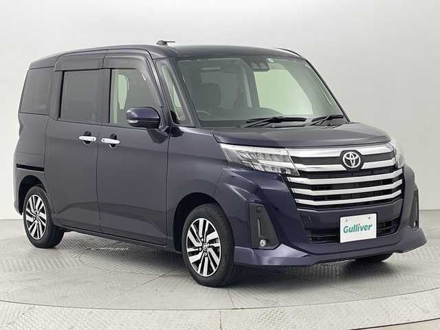 トヨタ ルーミー カスタムG 新潟県 2021(令3)年 2.5万km クールバイオレットクリスタルシャイン ４WD/スマートアシスト/両側パワースライドドア/レーダークルーズコントロール/HIDオートライト/純正14インチアルミホイール付/アイドリングストップ/電動格納ミラー/電動パーキングブレーキ/オートブレーキホールド/スペアキー/スマートキー
