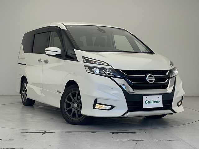 日産 セレナ ハイウェイスター 沖縄県 2017(平29)年 6.4万km ブリリアントホワイトパール 社外ナビ　【MDV_L504】/(フルセグTV　Bluetooth)/アラウンドビューモニター　/フリップダウンモニター　/エマージェンシーブレーキ　/両側パワースライドドア　/ＬＥＤヘッドライト　/クルーズコントロール　/スマートキー/プッシュスタート/スマートキー