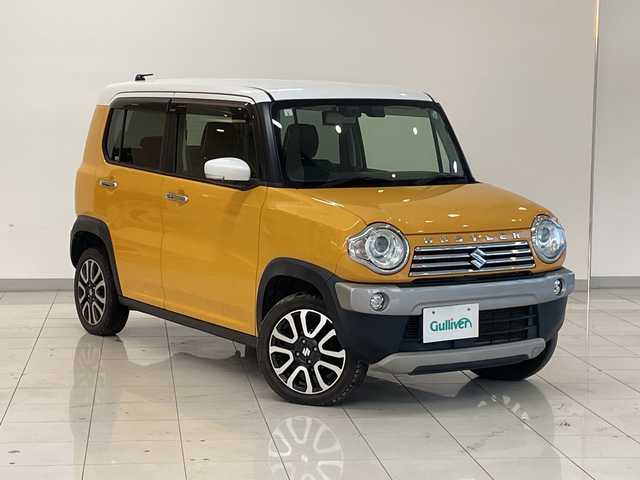 スズキ ハスラー J 新潟県 2019(平31)年 6.4万km アクティブイエロー/ホワイト2トーンルーフ 4WD/純正SDナビ(CN-RZ853)/CD/DVD/BT/フルセグテレビ/バックカメラ/衝突被害軽減ブレーキ/レーンキープアシスト/ベンチシート/シートヒーター/ミラーヒーター/ステアリングスイッチ/スマートキー/プッシュスタート/キセノンヘッドライト/オートライト/フォグランプ/純正15インチアルミホイール