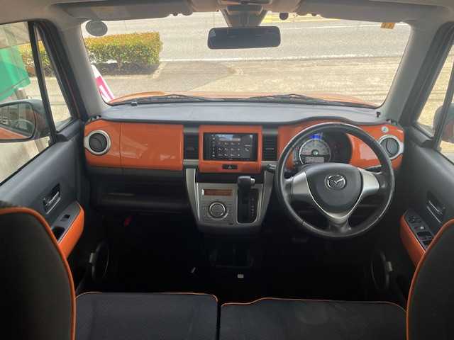 マツダ フレア クロスオーバー XT 愛知県 2014(平26)年 12.8万km パッションオレンジ ホワイト2トーン ワンオーナー/ディスプレイオーディオ/Bluetooth接続/ETCビルトイン/USB入力端子/バックカメラ/シートヒーター/衝突被害軽減システム/横滑り防止装置/ABS/アイドリングストップ/盗難防止装置/オートライト/純正アルミホイール/ベンチシート/フロアマット/電動格納式ミラー/スマートキー/スペアキー/保証書/プッシュスタート