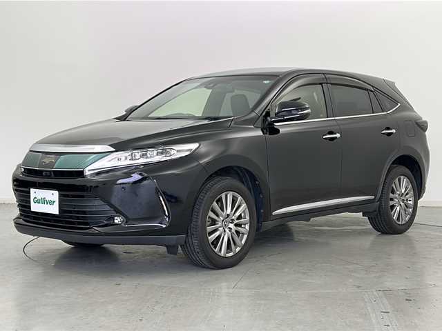 トヨタ ハリアー プログレス 宮城県 2018(平30)年 5.9万km ブラック JBLサウンド/Toyota Safety Sense /・プリクラッシュセーフティ/・レーンディパーチャーアラート/・オートマチックハイビーム/・レーダークルーズコントロール/全周囲カメラ/電動リアゲート/メーカーOP9インチナビ/・BT.USB.AUX.CD.DVD.SD/フルセグTV/ハーフレザーシート/D席パワーシート/ステアリングスイッチ/ビルトインETC/ドライブレコーダー（F）/プッシュスタート/スマートキー×2/カードキー/電動パーキングブレーキ/LEDヘッドライト/LEDヘッドライト/純正フロアマット/純正18インチAW/純正ドアバイザー