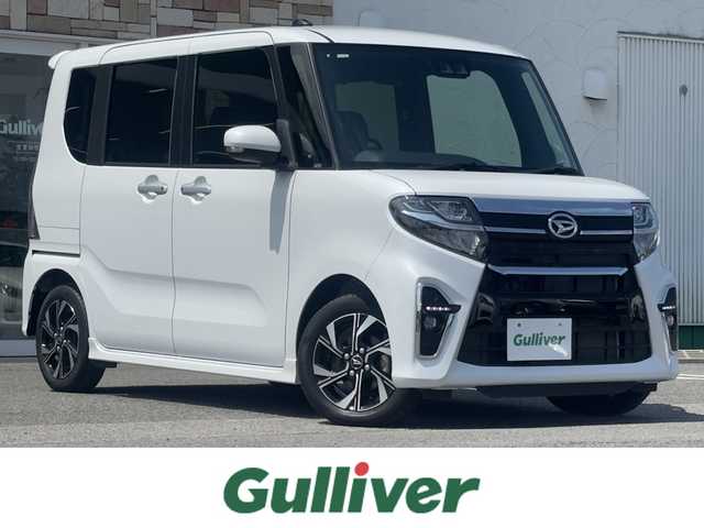 ダイハツ タント カスタム X 徳島県 2022(令4)年 1.3万km シャイニングホワイトパール 純正ディスプレイオーディオ/両側パワースライドドア/次世代スマートアシスト/・衝突回避・軽減ブレーキ機能/・オートハイビーム/・サイドビューランプ/・誤発進抑制機能/・車線逸脱警報＆車線逸脱抑制制御機能/・ふらつき警報/・先行車発進お知らせ機能/・進入禁止標識認識機能/前席シートヒーター/純正アルミホイール/オートエアコン/ハーフレザーシート