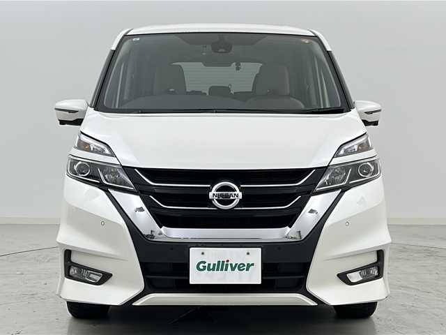 日産 セレナ ハイウェイスターVセレクションⅡ 宮城県 2019(令1)年 6.1万km ブリリアントホワイトパール 禁煙車/純正フリップダウンモニター/プロパイロット/アラウンドビューモニター/エマージェンシーブレーキ/車線逸脱警報/インテリジェントパーキングアシスト/両側パワースライドドア/純正9インチナビ/・BT.CD.DVD.SD/・フルセグTV/ETC/ドライブレコーダー（FR）/LEDヘッドライト/フォグライト/革巻きステアリング/ステアリングスイッチ/プッシュスタート/スマートキー×2/電動パーキングブレーキ/純正フロアマット/社外15インチAW/純正ドアバイザー/ロールサンシェード