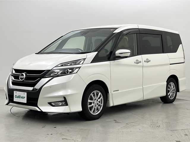 日産 セレナ ハイウェイスターVセレクションⅡ 宮城県 2019(令1)年 6.1万km ブリリアントホワイトパール 禁煙車/純正フリップダウンモニター/プロパイロット/アラウンドビューモニター/エマージェンシーブレーキ/車線逸脱警報/インテリジェントパーキングアシスト/両側パワースライドドア/純正9インチナビ/・BT.CD.DVD.SD/・フルセグTV/ETC/ドライブレコーダー（FR）/LEDヘッドライト/フォグライト/革巻きステアリング/ステアリングスイッチ/プッシュスタート/スマートキー×2/電動パーキングブレーキ/純正フロアマット/社外15インチAW/純正ドアバイザー/ロールサンシェード