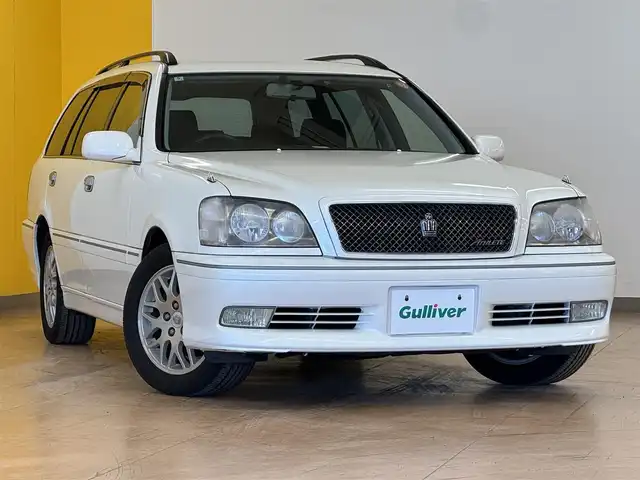 トヨタ クラウン エステート アスリート E 群馬県 2002(平14)年 8.9万km ホワイトパールクリスタルシャイン カセット/AM/FM/ETC/電動格納ミラー/ドアバイザー/ルーフレール/サングラスホルダー/オートライト/バニティーミラー/バックドアイージークローザー/コインホルダー