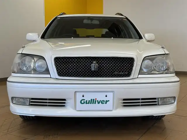 トヨタ クラウン エステート アスリート E 群馬県 2002(平14)年 8.9万km ホワイトパールクリスタルシャイン カセット/AM/FM/ETC/電動格納ミラー/ドアバイザー/ルーフレール/サングラスホルダー/オートライト/バニティーミラー/バックドアイージークローザー/コインホルダー