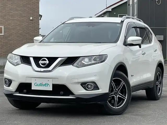 日産 エクストレイル ハイブリッド 20S エマージェンシーブレーキ 道央・札幌 2016(平28)年 8.4万km ブリリアントホワイトパール ４WD/社外SDナビ/CD/DVD/BT/フルセグ/エマージェンシーブレーキ/横滑り防止装置/レーンキープアシスト/ヒルディセントコントロール/クリアランスソナー/ECOMODE/トランスファ切替/カプロンシート/プッシュスタート/スマートキー/LEDヘッドライト/フォグランプ/電動格納ミラー/ヒーテッドドアミラー/ウィンカーミラー/フロアマット/ドアバイザー/スペアキー/純正エンジンスターター/純正AW付冬タイヤ積込/225/65/R17/2023年/山8mm