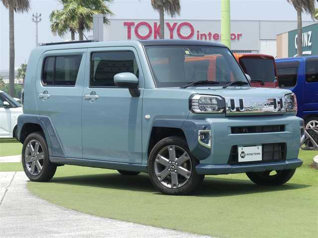 ダイハツ タフト G ターボ 千葉県 2022(令4)年 1.9万km レイクブルーメタリック スマートアシスト/クルーズコントロール/エコアイドル/スカイフィールトップ/純正メモリーナビ/地デジTV/【DVD/CD再生機能　Bluetooth接続】/バックカメラ/ドライブレコーダー/前席シートヒーター/革巻きステアリング/ETC/LEDヘッドライト/フォグライト/コーナーセンサー/純正15インチアルミホイル/サイド/カーテンエアバッグ/キーフリーシステム