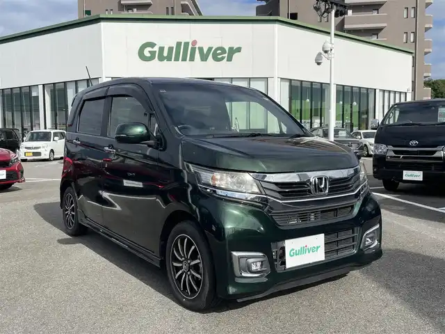 ホンダ Ｎ ＷＧＮ G Lパッケージ 長崎県 2016(平28)年 1.5万km ブリティッシュグリーンP ワンオーナー/純正ナビ/（ワンセグ・DVD・CD・SD・BT)/バックカメラ/ハーフレザーシート/クルーズコントロール/ステアリングスイッチ/HID　オートライト/ビルトインETC/横滑り防止/スマートキー/スペアキー　/新車保証書/取扱説明書