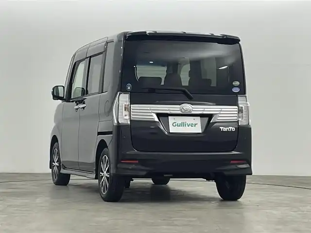 ダイハツ タント カスタム X トップED SAⅡ 福島県 2016(平28)年 3.7万km ブラックマイカメタリック ワンオーナー/スマートアシストIII/・衝突軽減ブレーキ/・車線逸脱警報/・コーナーセンサー（前後）/純正7型SDナビ/・フルセグTV/・BT.CD/DVD.AUX.AM/FM.USB/バックカメラ/純正AW/LEDヘッドライト/ハーフレザーシート/片側パワースライドドア/ステアリングスイッチ/プッシュスタート/スマートキー/純正フロアマット/アイドリングストップ/ドアバイザー