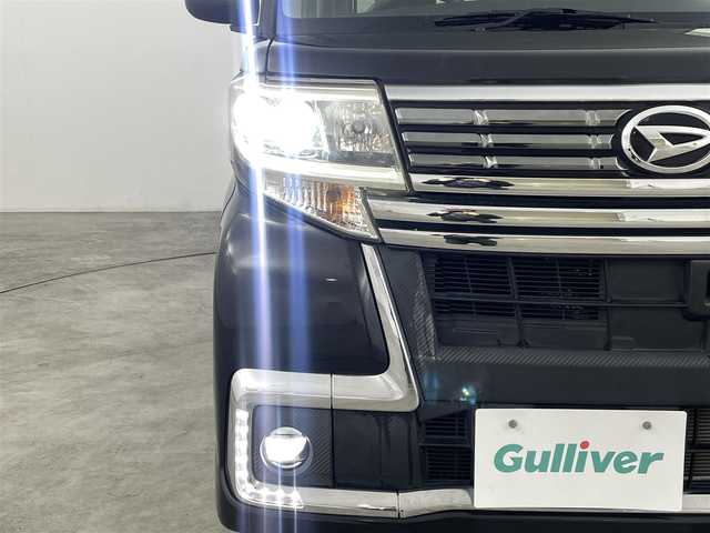 ダイハツ タント カスタム X トップED SAⅡ 福島県 2016(平28)年 3.7万km ブラックマイカメタリック ワンオーナー/スマートアシストIII/・衝突軽減ブレーキ/・車線逸脱警報/・コーナーセンサー（前後）/純正7型SDナビ/・フルセグTV/・BT.CD/DVD.AUX.AM/FM.USB/バックカメラ/純正AW/LEDヘッドライト/ハーフレザーシート/片側パワースライドドア/ステアリングスイッチ/プッシュスタート/スマートキー/純正フロアマット/アイドリングストップ/ドアバイザー