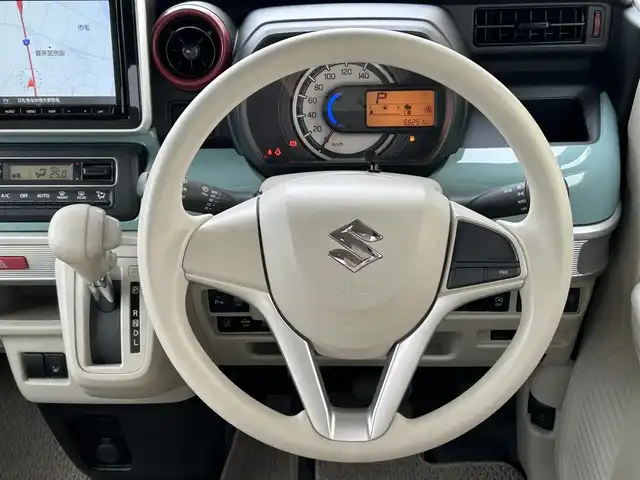 スズキ スペーシア HYBRID X 茨城県 2019(平31)年 5.9万km オフブルーメタリック/ホワイト2トーン ワンオーナー/社外8インチナビ/(CD/DVD/BT/フルセグ)/衝突軽減ブレーキ/両側パワースライドドア/ルーフレール/オートライト/社外14インチAW/スマートキー/プッシュスタート/シートカバー/ETC