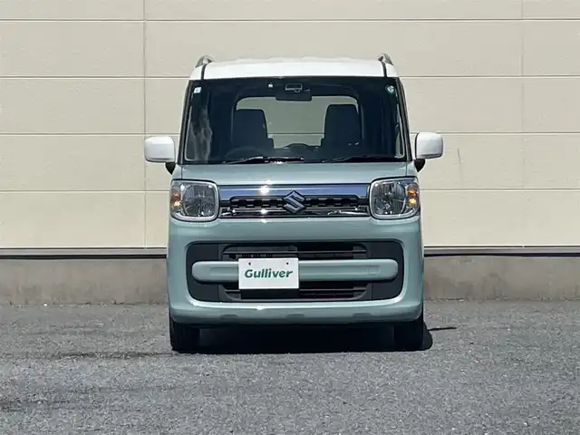 スズキ スペーシア HYBRID X 茨城県 2019(平31)年 5.9万km オフブルーメタリック/ホワイト2トーン ワンオーナー/社外8インチナビ/(CD/DVD/BT/フルセグ)/衝突軽減ブレーキ/両側パワースライドドア/ルーフレール/オートライト/社外14インチAW/スマートキー/プッシュスタート/シートカバー/ETC