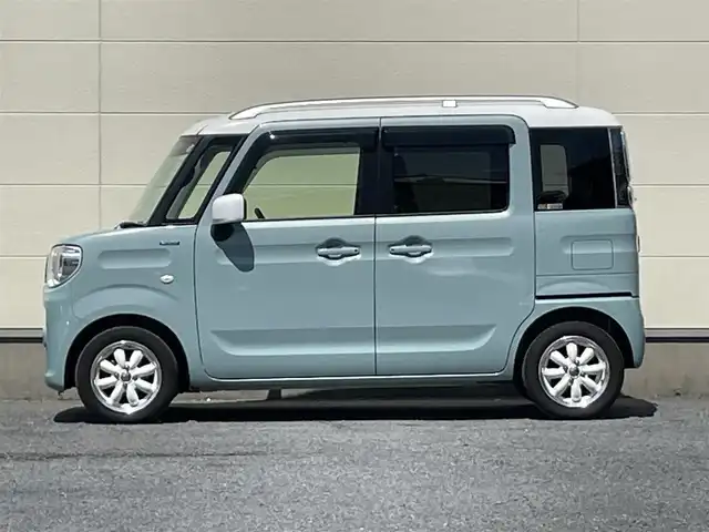 スズキ スペーシア HYBRID X 茨城県 2019(平31)年 5.9万km オフブルーメタリック/ホワイト2トーン ワンオーナー/社外8インチナビ/(CD/DVD/BT/フルセグ)/衝突軽減ブレーキ/両側パワースライドドア/ルーフレール/オートライト/社外14インチAW/スマートキー/プッシュスタート/シートカバー/ETC