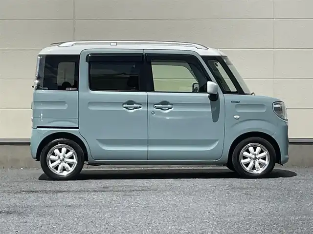 スズキ スペーシア HYBRID X 茨城県 2019(平31)年 5.9万km オフブルーメタリック/ホワイト2トーン ワンオーナー/社外8インチナビ/(CD/DVD/BT/フルセグ)/衝突軽減ブレーキ/両側パワースライドドア/ルーフレール/オートライト/社外14インチAW/スマートキー/プッシュスタート/シートカバー/ETC