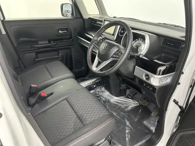 スズキ スペーシア カスタム HYBRID XS ターボ 埼玉県 2021(令3)年 5.7万km ピュアホワイトP 両側パワースライドドア　　ハーフレザーシート　シートヒーター　　衝突被害軽減ブレーキ　メモリーナビ　Ｂｌｕｅｔｏｏｔｈ　フルセグＴＶ　ＭＳＶ　ドライブレコーダー　ＬＥＤライト　オートライト　Ｒソナー