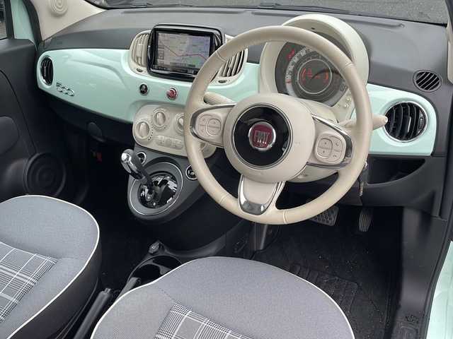 フィアット ５００ スーパーポップ チョコムーED 栃木県 2019(令1)年 6.4万km ライトブルー /登録時走行距離/　　　　　　　63600キロ/ワンオーナー/社外ナビ/バックカメラ/地デジ/スペアキー×１/ETC/新車時整備手帳/　　【保証書】/取扱説明書/