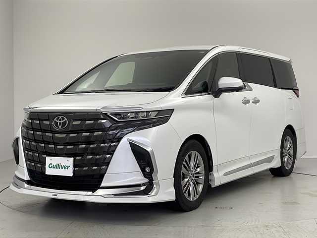 トヨタ アルファードハイブリット Z 茨城県 2024(令6)年 1.7万km プラチナホワイトパールマイカ モデリスタエアロ　純正ナビ　全方位カメラ　後席モニター　モデリスタエアロ　両側電動スライドドア　ガラスルーフ　黒革シート　シートヒーター　シートエアコン　ハンドルヒーター　レーダークルーズコントロール