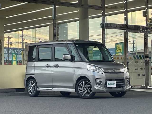 スズキ スペーシア カスタム TS 福島県 2013(平25)年 9.5万km スチールシルバーM 純正ナビ　バックカメラ　前方ドライブレコーダー　ステアリングスイッチ　純正フロアマット　プッシュスタート　ＩＳＯＦＩＸ　純正１５インチＡＷ　ＨＩＤヘッドライト　フォグランプ　スマートキー　スペアキー