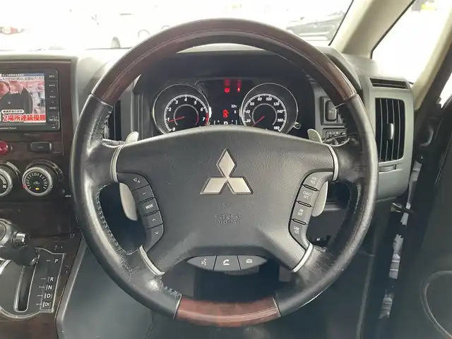 三菱 デリカＤ：５ シャモニー 千葉県 2010(平22)年 12.1万km コスミックブルーマイカ ４WD/メッキドアミラー/本革巻きステアリング/パドルシフト/ドラレコ/HDDナビ/（ワンセグTV/CD/DVD/AM・FM)/純正AW/ETC/取扱説明書