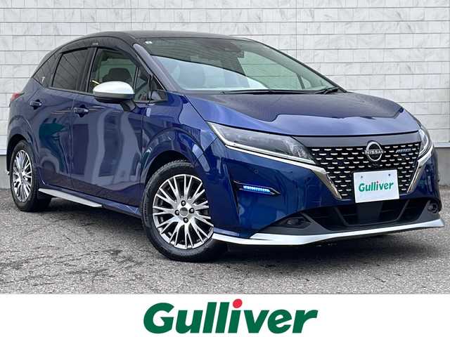 日産 ノート オーテック FOUR 福島県 2021(令3)年 4.1万km オーロラフレアブルーパール /スーパーブラック 2トーン 日産コネクトナビ　全周囲Ｃ　キャンセラー付フルセグ　ＨＤＭＩ　ＵＳＢ　専用スポーツシート　シートヒーター　Ｑｉワイヤレス充電　デジタルミラー　前後ドラレコ　専用１６ＡＷ　純正エンスタ　スペアキー