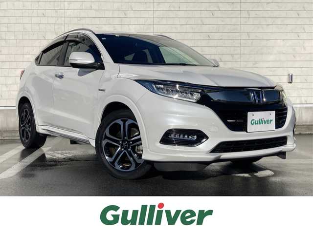 ホンダ ヴェゼル ハイブリッド Z ホンダセンシング 静岡県 2020(令2)年 6.3万km プラチナホワイトパール HondaSENSING/純正メモリーナビ(VXM-204VFi)/　AM FM CD DVD Bluetooth USB SD/フルセグTV/ビルトインETC/LEDオートヘッドランプ/レーダークルーズコントロール/ハーフレザーシート/シートヒーター(前席)/純正17インチアルミホイール/スマートキー2本/パドルシフト/パーキングアシスト/ワンオーナー/バックモニター