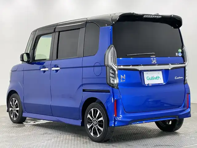 ホンダ Ｎ ＢＯＸ カスタム G EX ホンダセンシング 栃木県 2018(平30)年 3.9万km ブリリアントスポーティブルーメタリック2トーン 純正メモリナビ/（CD/DVD/フルセグTV/Bluetooth/SD/AUX/USB/iPod）/バックカメラ/ホンダセンシング/ビルトインETC/片側パワースライドドア/禁煙車/オートライト/LEDヘッドライト/横滑り防止装置/スマートキー/プッシュスタート/アイドリングストップ/ステアリングスイッチ/ウィンカーミラー/純正14インチアルミホイール/純正フロアマット