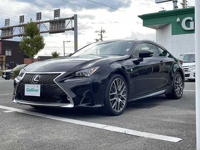 レクサス ＲＣ 200t Fスポーツ 徳島県 2015(平27)年 8.1万km スターライトブラックガラスフレーク サンルーフ/赤革シート/純正メモリナビ/（ラジオ/BT/DISC/USB）/バックカメラ/クルーズコントロール/ビルトインETC/D・N席シートヒーター/D・N席エアシート/D・N席パワーシート/シートメモリ/パドルシフト/純正19インチアルミホイール/LEDヘッドライト/スペアキー