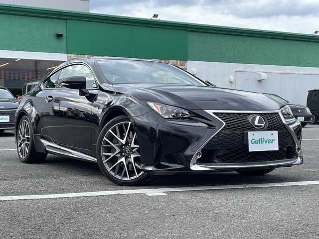 レクサス ＲＣ 200t Fスポーツ 徳島県 2015(平27)年 8.1万km スターライトブラックガラスフレーク サンルーフ/赤革シート/純正メモリナビ/（ラジオ/BT/DISC/USB）/バックカメラ/クルーズコントロール/ビルトインETC/D・N席シートヒーター/D・N席エアシート/D・N席パワーシート/シートメモリ/パドルシフト/純正19インチアルミホイール/LEDヘッドライト/スペアキー