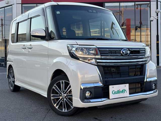 ダイハツ タント カスタム RS トップED SA Ⅲ 宮城県 2017(平29)年 5.5万km パールホワイトⅢ 登録時走行距離54560ｋｍ/両側パワースライドドア/社外ナビ/・フルセグテレビ/・Bluetooth/・CD/DVD/・ＡＭ／ＦＭ/アイドリングストップ/衝突軽減ブレーキ/オートマチックハイビーム/オートライト/プッシュスタート/スマートキー/ドアバイザー/ウインカーミラー/ＬＥＤヘッドライト