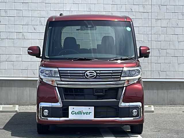 ダイハツ タント カスタム X トップED SAⅡ 山形県 2016(平28)年 3.4万km ファイアークォーツレッドM 禁煙車/スマートアシストII/・衝突回避支援ブレーキ機能/・車線逸脱警報機能/ハーフレザーシート/パーキングセンサー/社外ナビ(CD.DVD.SD.USB)/フルセグ/バックカメラ/片側パワースライドドア/ETC/アイドリングストップ/ドライブレコーダー/LEDヘッドライト/プッシュスタート/スマートキーｘ２/ロールアップサンシェード