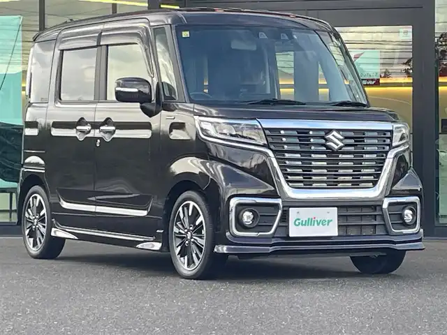スズキ スペーシア カスタム HYBRID XS ターボ 鹿児島県 2020(令2)年 4.1万km アーバンブラウンパールメタリック スズキセーフティサポート/ターボ/8インチメモリナビ/　　CD/DVD/MSV/フルセグTV/バックカメラ/両側パワースライド/追従機能付きクルーズコントロール/LEDオートライト/ハーフレザーシート/シートヒーター/純正15インチアルミホイール/オートエアコン/パーソナルテーブル/パドルシフト/スマートキー