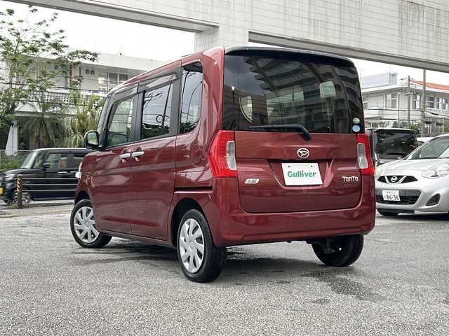 ダイハツ タント L スマートセレクション SA 沖縄県 2014(平26)年 5.5万km ファイアークォーツレッドM 衝突軽減装置　/両側スライドドア　/アイドリングストップ　/パワーステアリング　/純正ラバーマット　/リモコンキー　/ロールサンシェード　/パワーウィンドウ　/エアコン　/横滑り防止装置　/ドアバイザー　