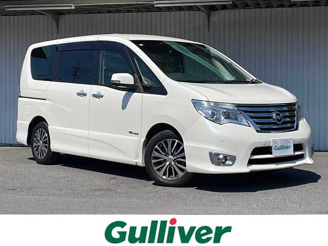日産 セレナ ハイウェイスター Sハイブリッド 長野県 2014(平26)年 3.5万km ブリリアントホワイトパール エマージェンシーブレーキ/純正８型ワイドナビフルセグTV/アルパインフリップダウンモニター/全周囲カメラ/ETC/両側パワースライドドア/純正16インチアルミ/前後コーナーセンサー/保証書/スペアキー