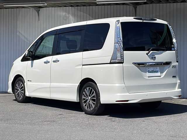 日産 セレナ ハイウェイスター Sハイブリッド 長野県 2014(平26)年 3.5万km ブリリアントホワイトパール エマージェンシーブレーキ/純正８型ワイドナビフルセグTV/アルパインフリップダウンモニター/全周囲カメラ/ETC/両側パワースライドドア/純正16インチアルミ/前後コーナーセンサー/保証書/スペアキー