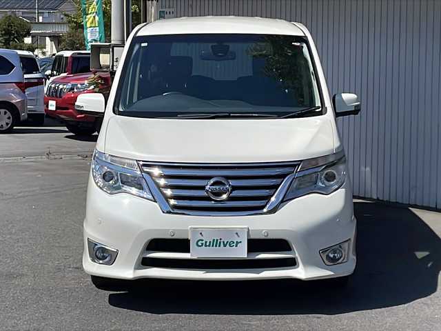 日産 セレナ ハイウェイスター Sハイブリッド 長野県 2014(平26)年 3.5万km ブリリアントホワイトパール エマージェンシーブレーキ/純正８型ワイドナビフルセグTV/アルパインフリップダウンモニター/全周囲カメラ/ETC/両側パワースライドドア/純正16インチアルミ/前後コーナーセンサー/保証書/スペアキー