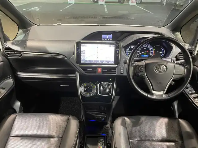 トヨタ エスクァイア ハイブリッド Gi 福島県 2016(平28)年 12.1万km ホワイトパールクリスタルシャイン ワンオーナー/アルパイン11インチナビ/CD/DVD/SD/BT/フルセグTV/アルパインフリップダウンモニター/社外17インチAW(社外AW＋冬タイヤ積込)/社外車高調ローダウン/社外フロントスポイラー/Toyota Safety Sense C/両側パワースライドドア/クルーズコントロール/合成皮革シート/シートヒーター/バックカメラ/オートハイビーム/LEDヘッドライト/ビルトインETC/プッシュスタート/ドアバイザー/フロアマット