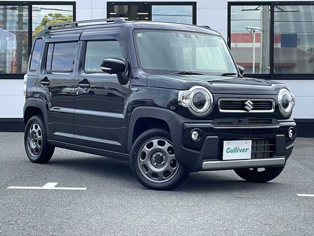 スズキ ハスラー HYBRID X ターボ 愛知県 2023(令5)年 3.6万km ブルーイッシュブラックパール3 純正9インチメモリナビ/・DVD再生機能有/・フルセグテレビ/・AM/FMラジオ/・Bluetooth、USB/全方位カメラ/バックカメラ/ビルトインETC/レーダークルーズコントロール/運転席・助手席シートヒーター/USB充電口×２/ステアリングスイッチ/パドルシフト/純正フロアマット/純正15インチスチールホイール/スマートキー/プッシュアップスタート/フォグランプ/アイドリングストップ/デュアルカメラブレーキサポート	/誤発進抑制機能/後退時ブレーキサポート/リヤパーキングセンサー/車線逸脱警報機能/車線逸脱抑制機能/ふらつき警報機能/先行車発進お知らせ機能/盗難防止装置