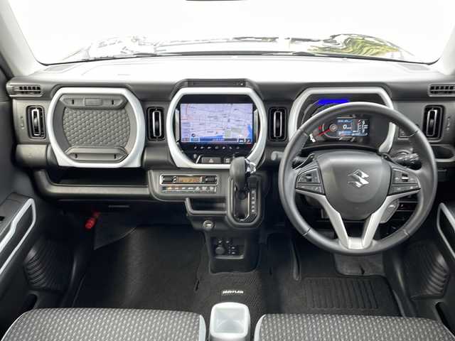 スズキ ハスラー HYBRID X ターボ 愛知県 2023(令5)年 3.6万km ブルーイッシュブラックパール3 純正9インチメモリナビ/・DVD再生機能有/・フルセグテレビ/・AM/FMラジオ/・Bluetooth、USB/全方位カメラ/バックカメラ/ビルトインETC/レーダークルーズコントロール/運転席・助手席シートヒーター/USB充電口×２/ステアリングスイッチ/パドルシフト/純正フロアマット/純正15インチスチールホイール/スマートキー/プッシュアップスタート/フォグランプ/アイドリングストップ/デュアルカメラブレーキサポート	/誤発進抑制機能/後退時ブレーキサポート/リヤパーキングセンサー/車線逸脱警報機能/車線逸脱抑制機能/ふらつき警報機能/先行車発進お知らせ機能/盗難防止装置