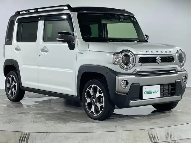 スズキ ハスラー Jスタイル 福岡県 2022(令4)年 1.4万km ピュアホワイトパール/ガンメタリック2トーン 純正メモリナビ/・CD/DVD/BT/フルセグTV/・バックモニター/スズキセーフティサポート/コーナーセンサー/ハーフレザーシート/・シートヒーター（D/N）/ETC/前方ドライブレコーダー/革巻きステアリング/・ステアリングリモコン/LEDヘッドライト/・オートライト/・フォグランプ/アイドリングストップ/純正15インチアルミホイール/純正フロアマット/純正ドアバイザー