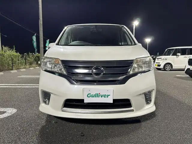 日産 セレナ ハイウェイスター Vセレクション 宮城県 2012(平24)年 12.9万km ブリリアントホワイトパール 純正ナビ/（MC311D-W）/フルセグTV/後席フリップダウンモニター/クルーズコントロール/前方ドライブレコーダー/両側パワースライドドア/純正フロアマット/純正16インチアルミホイール