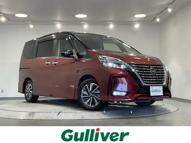 日産 セレナ ハイウェイスター G 愛知県 2020(令2)年 4.2万km マルーンレッド 2トーン 純正10インチナビ/純正11インチ後席モニター/エマージェンシーブレーキ/クルーズコントロール/両側電動スライドドア/全方位カメラ/前方ドライブレコーダー/デジタルルームミラー/ブラインドスポットモニター/コーナーセンサー/オートＬＥＤヘッドライト/スマートキー