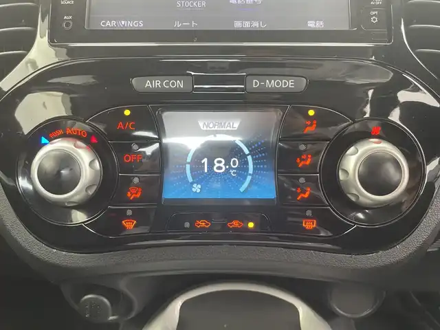 日産 ジューク 15RX Vセレクション 富山県 2016(平28)年 8.1万km ブリリアントホワイトパール ワンオーナー/純正ナビ（AM/FM/CD/DVD/AUX/BT）/フルセグTV/社外AW付き冬タイヤ積込（6mm）/衝突被害軽減ブレーキ/レーンキープアシスト/オートライト/LEDヘッドライト/ETC/スマートキー/プッシュスタート/純正17インチAW/純正フロアマット