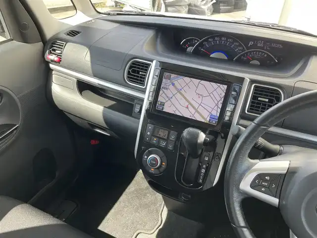 ダイハツ タント カスタム RS SA 富山県 2014(平26)年 5.8万km ホワイト 純正９インチナビ／/フルセグＴＶ／/Ｂｌｕｅｔｏｏｔｈ／/ＤＶＤ再生／/バックカメラ／/両側パワースライドドア／/ＨＤＭｉ入力端子／/衝突軽減ブレーキ／/ステアリングスイッチ／/アイドリングストップ//スマートキー／/ＬＥＤオートライト