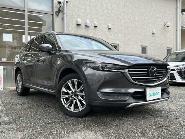 マツダ ＣＸ－８ XD Lパッケージ 兵庫県 2018(平30)年 7万km マシーングレープレミアムM ワンオーナー/純正メーカーナビ/　Bluetooth・CD・USB・DVD・AUX/フルセグTV/ディーゼルターボ/３列シート/全方位カメラ/ETC/パワーバックドア/パーキングアシスト/アイドリングストップ/アダプティブクルーズコントロール/アンチロック・ブレーキ・システム/横滑り防止装置/レーンキープアシスト/衝突被害軽減システム/前後コーナーセンサー/オートライト/D+N席パワーシート/D+N席＋2列目シートヒーター/ステアリングヒーター/純正アルミホイール/純正フロアマット/純正LEDヘッドライト/取扱説明書/保証書